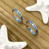 Lüks Gümüş ve Opal Okyanus Esintili Küpeler